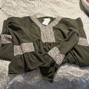 Haptics Olive Leopard Dress